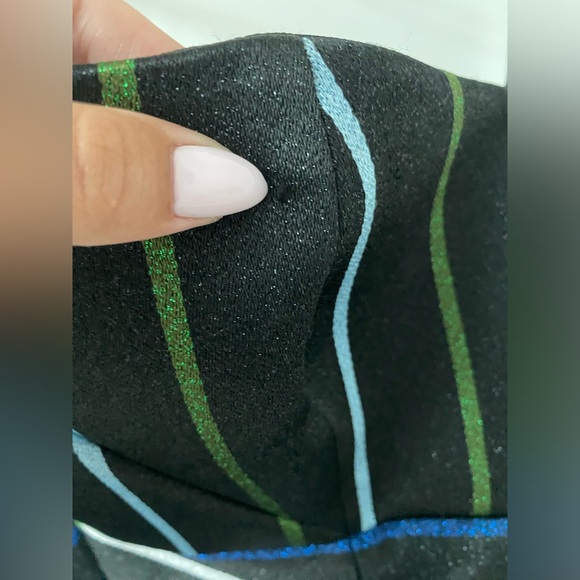 Emporio Armani Draped Metallic Striped Strapless Dress - Picture 6 of 15